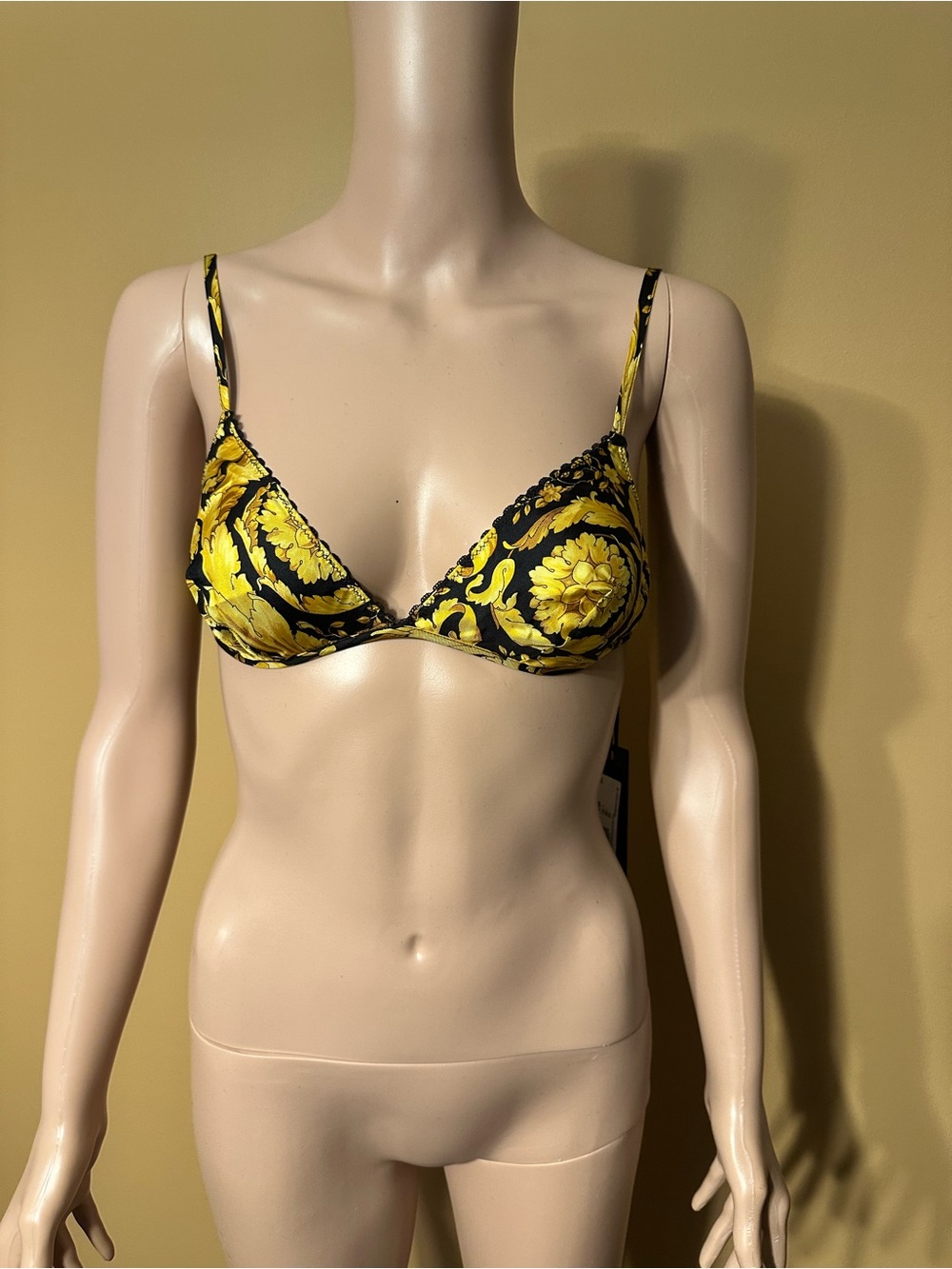 Versace Yellow Floral Triangle Bralette - Women's Intimates